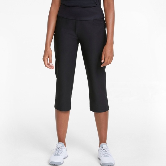 Puma Women's Pwrshape Capri Golf Pants Size XS Black Pockets Stretch NWT $75 - Picture 1 of 16